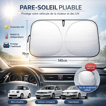 Pare-Soleil Pliable – Protégez Sièges et Tableau de Bord du Soleil