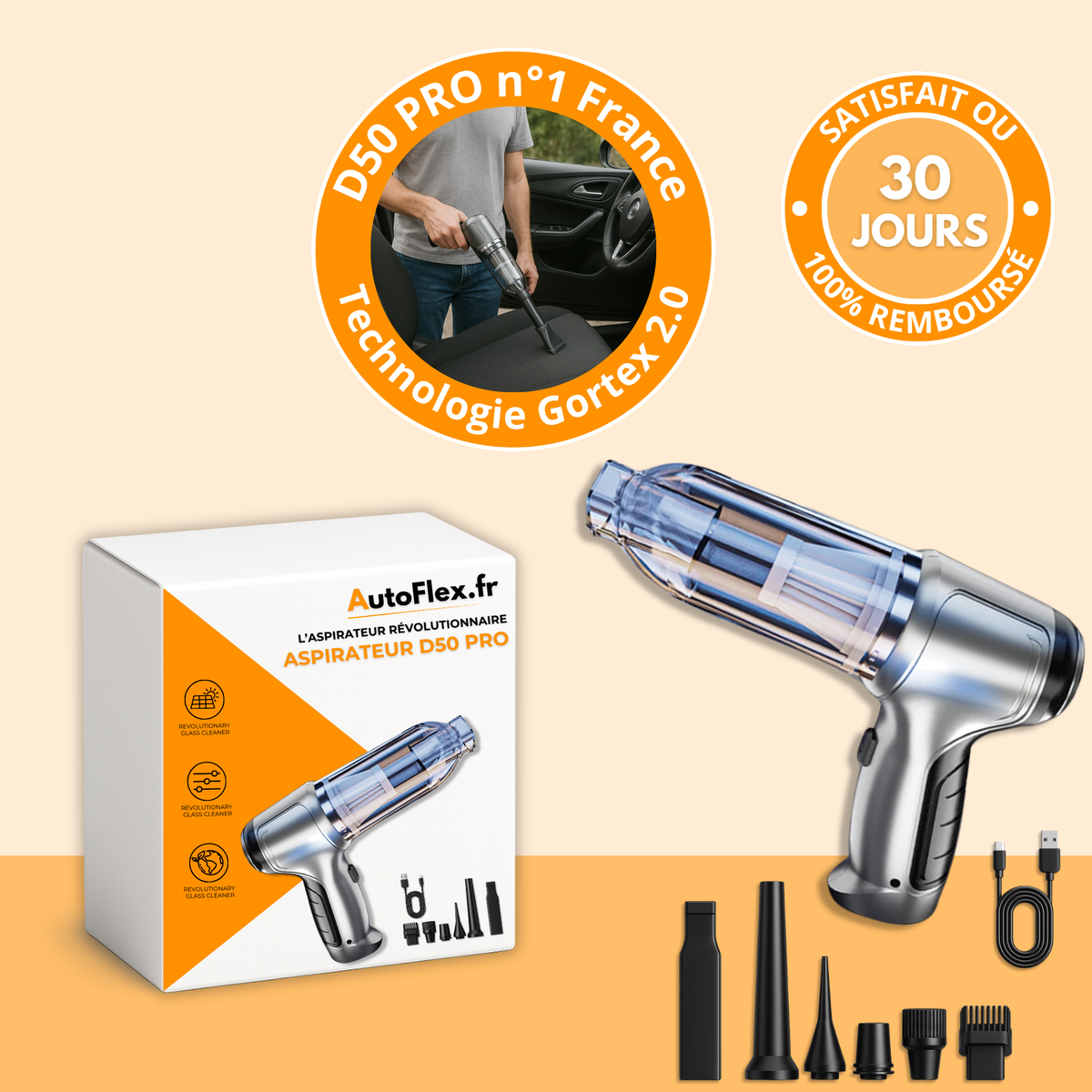 Aspirateur Voiture Sans Fil – Voiture Propre en 5 Minutes
